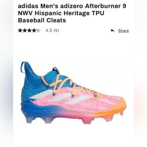 Adizero Afterburner9 NWVHispanic Heritage TPU cleats 8. 1/2 Adidas